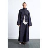 DeFacto Regular Fit Jean Görünümlü Panel Detaylı Maxi Etek I4074AX26AU - Lacivert - 38