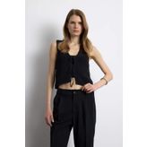 DeFacto Regular Fit V Yaka Önden Bağlamalı Bluz E9864AX25SM