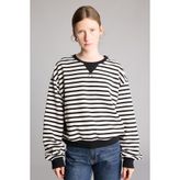 DeFacto Relaxed Fit Bisiklet Yaka Çizgili Kalın Sweatshirt