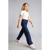 DeFacto Wide Leg Elastik Bağlamalı Bel Pamuklu Eşofman Altı Kız Çocuk I1621A826AU - Lacivert-NV241 - 13 - 14 Yaş