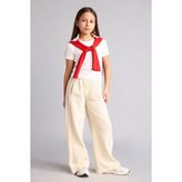 DeFacto Wide Leg Eşofman Altı Kız Çocuk G0577A826SP - 7 - 8 Yaş - Ekru-ER117