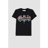 DeFacto Y4747A622HS Erkek Çocuk Batman Lisanslı Regular Fit Bisiklet Yaka Kısa Kollu T-Shirt