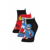 DeFacto Z8967A6NS Erkek Çocuk Marvel Avengers 3'lü Pamuklu Patik Çorap