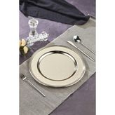 Defne Metal Supla Tabak 33 cm - Premıum Metal Supla Tabak-Platin