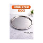 Defne Store Çelik Tepsi No: 7 Çelik Sini Yemek Tepsisi Paslanmaz Tepsi Yuvarlak