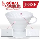 Defolu - Güral Porselen Porselen V60 Filtre Kahve Demleme Fincanı Dripper