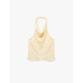 Degaje Halter Yaka Saten Bluz