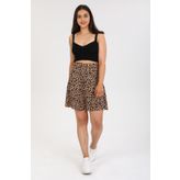 Dejabrew Jeans Leopar Desenli Mini Etek G085-1