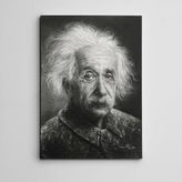 Dekolata Albert Einstein Siyah Beyaz 60x85 cm Kanvas Tablo
