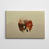 Dekolata Tilki ve Dağ 70x100 cm Kanvas Tablo
