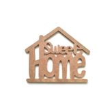 DEKOLOBİ Home Sweet Kapı Duvar Süsü Boyanabilir Ham Mdf