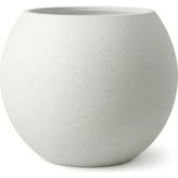 Dekoratif 27L Küre Saksı Ø35 cm (Mermer Beyazı) • Beton Görünümlü Modern Salon ve Bahçe Saksısı - Standart