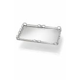 Dekoratif Aynalı Metal Tepsi, Krom Kaplama, 30x20x4 cm, Gümüş Renk, Şık Tasarım