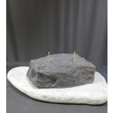 Dekoratif Gri Uzun Granit Mum (16 cm)