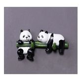 Dekoratif Ikili Modern Duvar Askılık Bambu Üstünde Panda Dekor