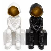 Dekoratif Polyester Oturan Astronot Biblosu Alk5302