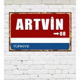 Dekoratif Şehir Plaka Retro Tablo Mdf Ahşap Tablo - 08
