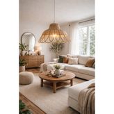 DEKORATTAN Rattan bambu hasır avize ( çap 30cm )