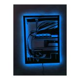 dekoraven Supra Led Işıklı Ahşap Tablo mavi