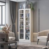 Dekorex BFE211-Beyaz Temper Cam Kapaklı Büfe Vitrin