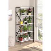 Dekozum 5 Raflı Metal Çiçeklik Modern Saksı ve Dekoratif Eşya Standı Şık ve Dayanıklı Tasarım 180 cm - Beyaz