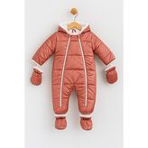 DeKuBaby Yağmur-Soğuk Geçirmez Kapüşonlu Çıkarılabilir Eldiven ve Patikli Bebek Kozmonot-Astronot Tulum - 3 - 6 Ay