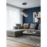 Delf Yapı Sarkıt 3 Lü Camlı Avize Şık Modern Avize - Krom - Açık Gri