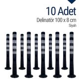 Delinatör 100 x 8 cm Siyah 10 Adet, Esnek Duba