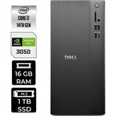 Dell Tower ECT1250 i7 14700 RTX 3050 Masaüstü Bilgisayar 16GB RAM 1TB SSD FreeDOS + Per4 USB RPLSR007UP482 - Siyah - Yok