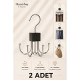 Demirbaş Home 2 Adet Çok Fonksiyonlu 360 Derece Döner Metal Askı Kemer Kravat Çanta Şal ve Dolap İçi Düzenleyici