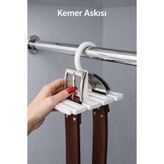 Demirbaş Home Kemer Askısı Dolap İçi Düzenleyici Beyaz Çok Amaçlı Kemer Kravat Şal Askılığı