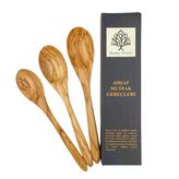 Demy Craft El Yapımı Zeytin Ağacı Mutfak Seti – 3 Parça Tahta Kaşık | Doğal Ahşap | 30 cm