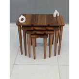 Deniss Home 4 lü Mdf Ahşap Zigon Sehpa Ceviz - CEVİZ