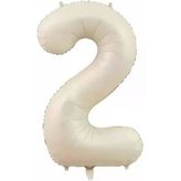 Deniz Kumu Bej Rengi Rakam Folyo Balon 2 Yaş
