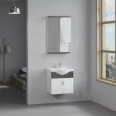 Denko Akyazı 55 cm Mdf Antrasit Gri Banyo Dolabı Takımı