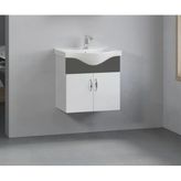 Denko Akyazı 55 Cm Mdf Banyo Dolabı Antrasit Gri Alt Modül Ve Lavabo