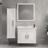 Denko Albatros 80 cm Mdf Beyaz Banyo Dolabı Takımı ve Boy Dolabı
