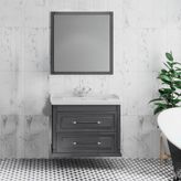 Denko Albatros 80 cm Mdf Gri Banyo Dolabı Takımı
