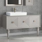 Denko Burcu 120 Cm Mdf Bej Banyo Dolabı Alt Modül Ve Lavabo