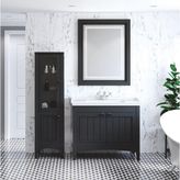 Denko Helena 100 Cm Mdf Antrasit Gri Banyo Dolabı Takımı Ve Boy Dolabı