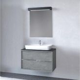 Denko Matia 80 cm Mdf Retro Gümüş Banyo Dolabı Takımı