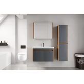 Denko Milano 80 Cm Mdf Hazar Antrasit Banyo Dolabı Takımı Ve Boy Dolabı