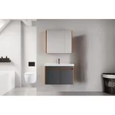 Denko Milano 80 Cm Mdf Hazar Antrasit Banyo Dolabı Takımı