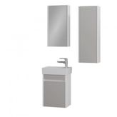 Denko Natalia 40 cm Mdf Kul Gri Banyo Dolabı Takımı ve Boy Dolabı
