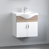 Denko Siyah Alt Modül ve Lavabo Banyo Akyazı 55 cm Mdf Banyo Dolabı