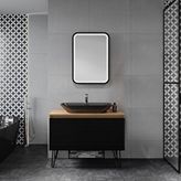 Denko Taylan 100 cm Mdf Siyah Banyo Dolabı Takımı