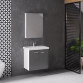 Denko Terra 60 cm Mdf Antrasit Gri Banyo Dolabı Takımı