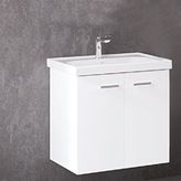 Denko Terra 60 cm Mdf Beyaz Banyo Dolabı Alt Modül ve Lavabo