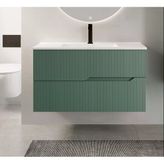 Denko Tiran 85 Cm (Beyoğlu Yeşil) Banyo Dolabı (Alt Modül Lavabo)