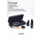 Denner Elegant Sol Klarnet Beki 5'li SET (2.05 SET) Sol Klarnet Beki/Ağızlığı, Bilezik, Kapak, Kutu, 1Kamış